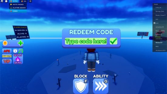 Redeem Blade Ball code