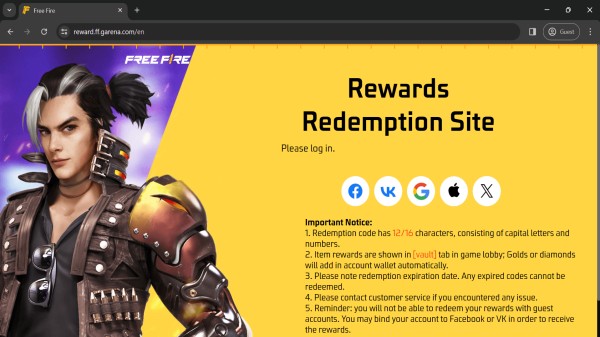 Garena Free Fire MAX Redeem Codes