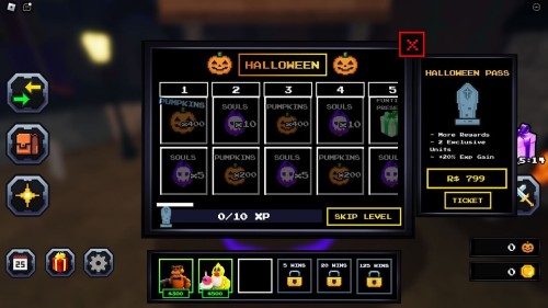 All Halloween Pass rewards in Five Nights TD