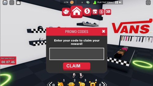 Redeem codes for Vans World 