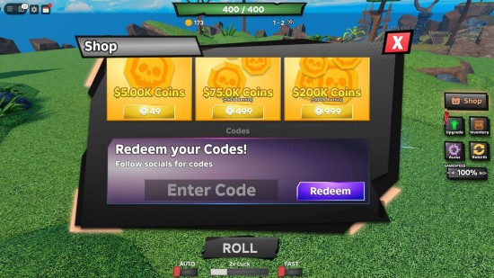 Redeem codes in Tower Defense RNG