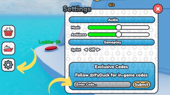 Redeem codes in Yacht Tycoon