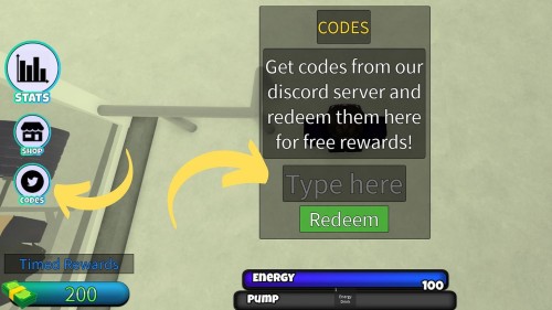 Redeem the active codes in Untitled Gym Game