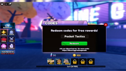 Redeem Codes for Anime Genesis